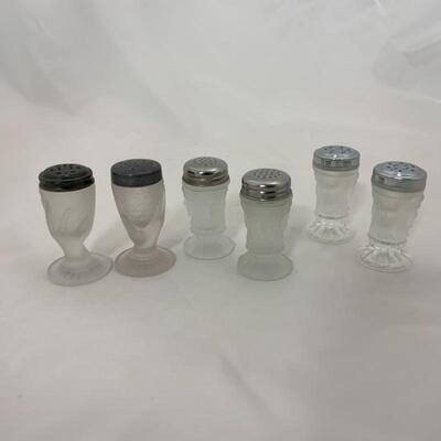 .126. Vintage | MOMA | Triple Face | Hand Stem | Satin Glass Salt & Peppers