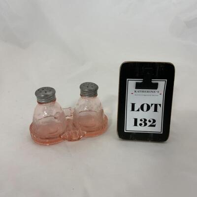 .132. Antique | Pink Depression Glass Set with Tray