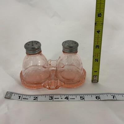 .132. Antique | Pink Depression Glass Set with Tray
