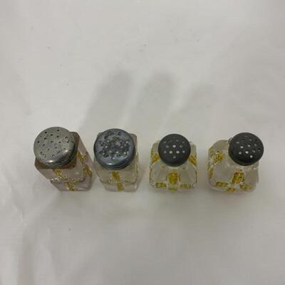 .134. Antique | Clear & Yellow Pressed Glass Shakers