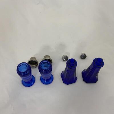 .135. Two Sets Cobalt Salt and Pepper Shakers