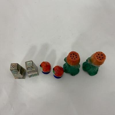 .137. Antique | Three Sets Figural Salt & Peppers