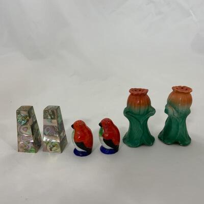 .137. Antique | Three Sets Figural Salt & Peppers