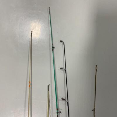 .149. Vintage | Five Ice Fishing Poles | Wood | Cork
