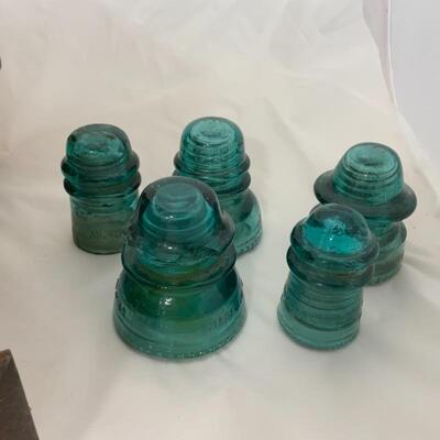.156. Vintage | Sewing Machine Drawers | Glass Insulators