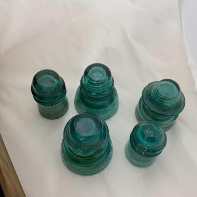 .156. Vintage | Sewing Machine Drawers | Glass Insulators