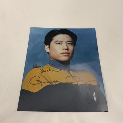 .184. Autographed 8x10s | WANG | De Lancie | Star Trek