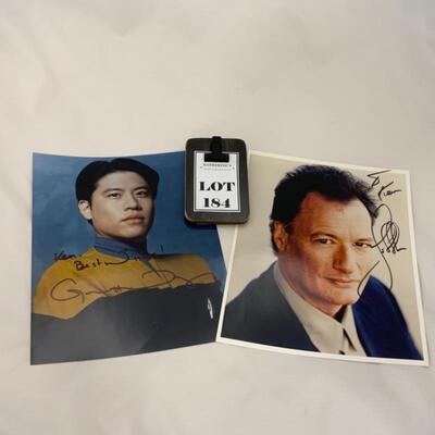 .184. Autographed 8x10s | WANG | De Lancie | Star Trek