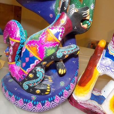 Hand Crafted Bird of paradise and candle holder / south america.