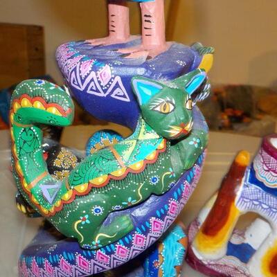 Hand Crafted Bird of paradise and candle holder / south america.