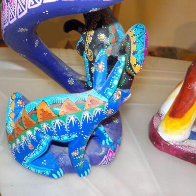 Hand Crafted Bird of paradise and candle holder / south america.