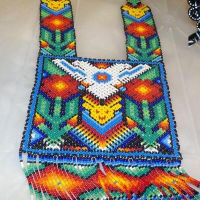 Native American hand made bead Dress and hand painted Armadillo.