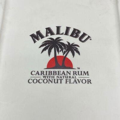 Malibu Rum White Ice Chest Cooler on Wheels with Fold Down Sides & Stools