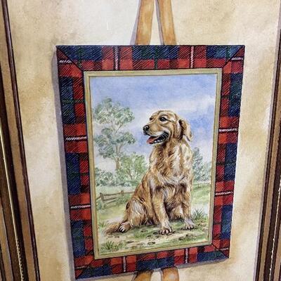 Tri Fold Dog Screen Fireplace Cover Floor Art