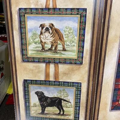 Tri Fold Dog Screen Fireplace Cover Floor Art
