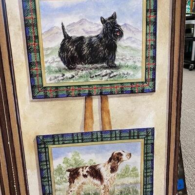 Tri Fold Dog Screen Fireplace Cover Floor Art