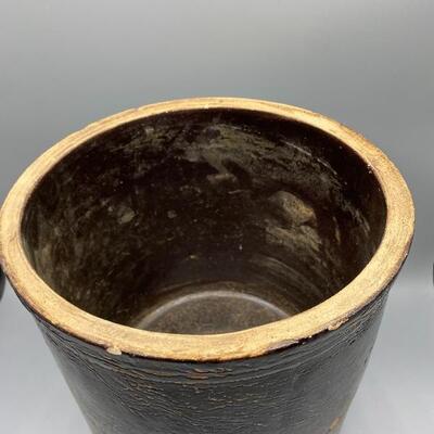 Vintage Painted Ceramic Crock