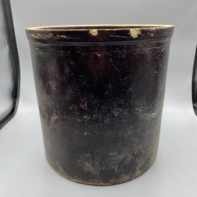 Vintage Painted Ceramic Crock