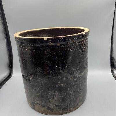 Vintage Painted Ceramic Crock