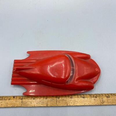 Vintage Red Aerocar Plastic Futuristic Toy Car