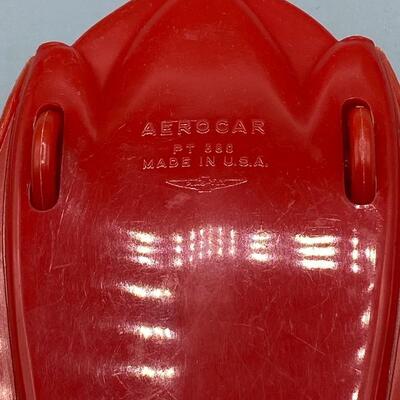 Vintage Red Aerocar Plastic Futuristic Toy Car