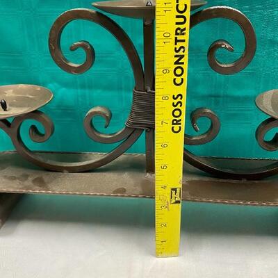 Large Metal Scroll Triple Candle Holder