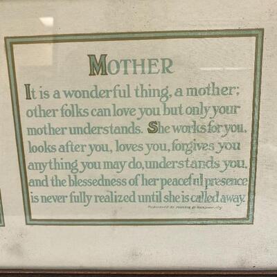 Vintage "Mother" Wall Art