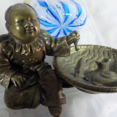 5  Stunning collector peces/ Murano, brass budda, paper weight, anne hathaway,