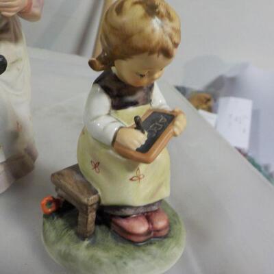 4 collector pieces Norman Rockwell bell, Hummel, Meissen, Brass Elephant.