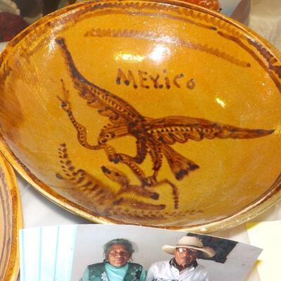 2 Hand crafted Mexican made designer plates. 