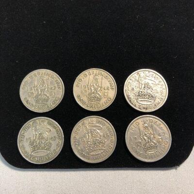 Lot 30 - 6 British One Shilling Coins