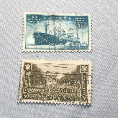Lot 39 - 4 FDR Stamps, 2 Golden Gate Stamps, 4 Military Stamps