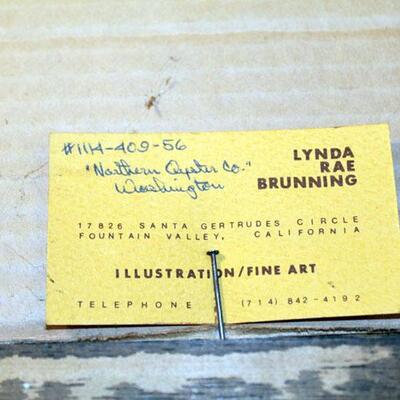 Lynda Rae Brunning Watercolor, northern oyster cove, framed (#34)