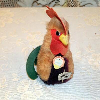 Vintage Steiff Rooster, original tags, 8" (#62)