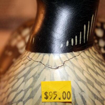 Carved wood duck decoy, signed Scott Huntsman, 16" (#65)