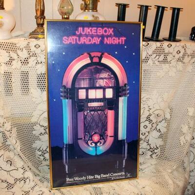 Jukebox Saturday Night poster, framed (80)