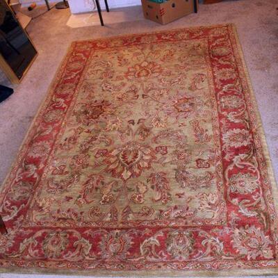 Machine made wool rug, India, 5.6' x 8.6' (#82)