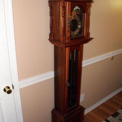 German Emperor tall case clock, with sun/moon phase, 72" (#83)