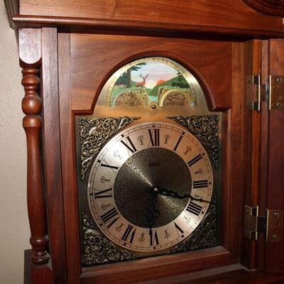 German Emperor tall case clock, with sun/moon phase, 72" (#83)