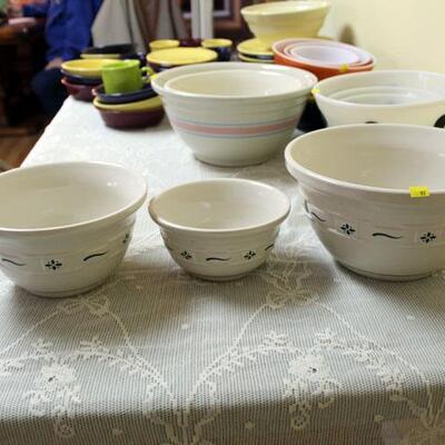 Set of three Longaberger mixing bowls (#97)