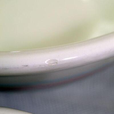 Pair Vintage McCoy mixing bowls, both chipped (#98)
