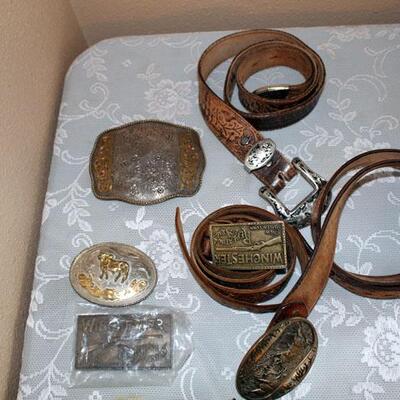 Lot of 10 western style belt buckles (#124)