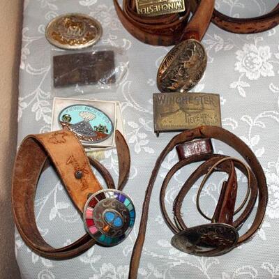 Lot of 10 western style belt buckles (#124)