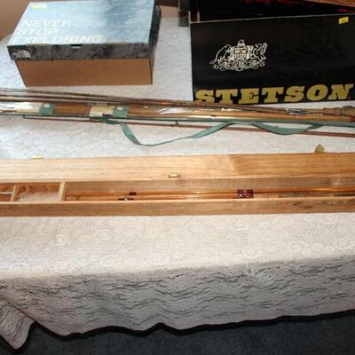 Angel Fisherman Japanese import split bamboo fly rod, original box (#143)
