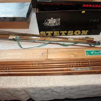 Kiraku 4 piece split bamboo Japanese import fly rod, original box (#144)