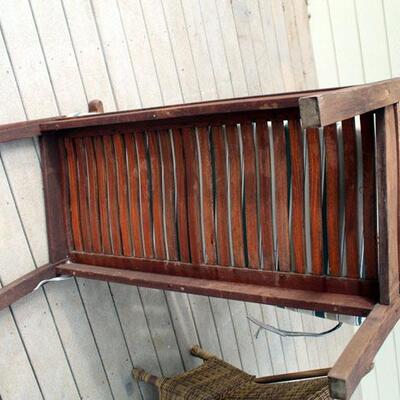 Patio teak bench, rocking bench and 2 chairs set