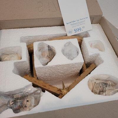 Lot 1: Precious Moments Porcelain Nativity Set NEW