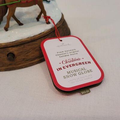 Lot 9: NEW HALLMARK Christmas in Evergreen Musical Snow Globe w/ Light TESTED A+