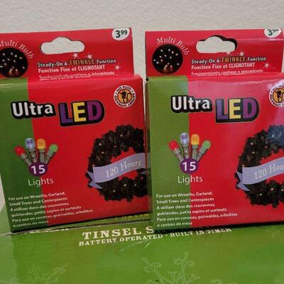 Lot 16: New LED Snowman + (2) Set of Wireless Wreath/Deco Lights  