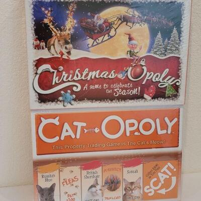 Lot 22: New CAT-OPOLY + CHRISTMAS-OPOLY Board Games